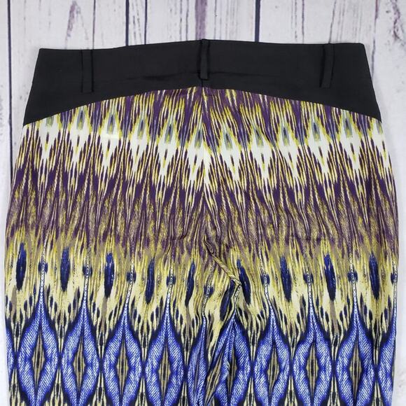 Jaye.e. Multicolor Printed Sheer Button Ankle Pants Women's Size Small - Picture 11 of 12